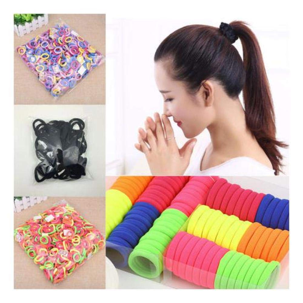 Fidgetgear 100pcs Women Girls Hair Band Ties Rope Ring Elastic