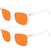 ORANZI 98.6% Blue Light Blocking Glasses for Computer & Gaming - Anti Harmful Blue Ray for Better Sleep, Amber Lenses Anti Fatigue & Eye Strain