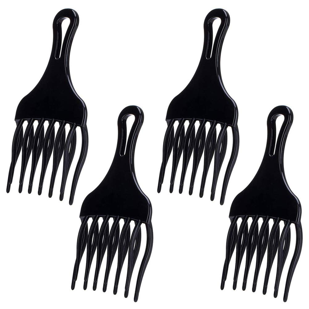 Afro Hair Comb, NALCY 4PCS Hair Pick Comb, Plastic Afro Pick Hair Comb, Hair Comb Insert Afro Hair, Wide Tooth Hair Pick Comb, For Natural Curls, Perm, Hairdressing Styling Tool