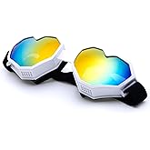 ICARA Heart Shaped Sunglasses Fashion Ski Goggles Colorful Oversize Love Glasses for Women Men Fun Eyeglass