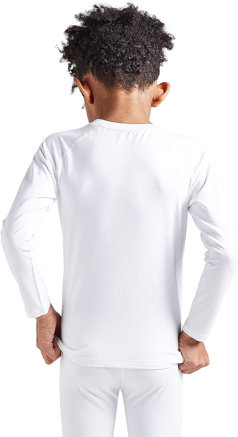 COOLOMG Thermal Compression Shirt Long Sleeve for Boys Girls Youth Fleece Lined Baselayer Tops Athletic Ski Snowboard Running: Clothing