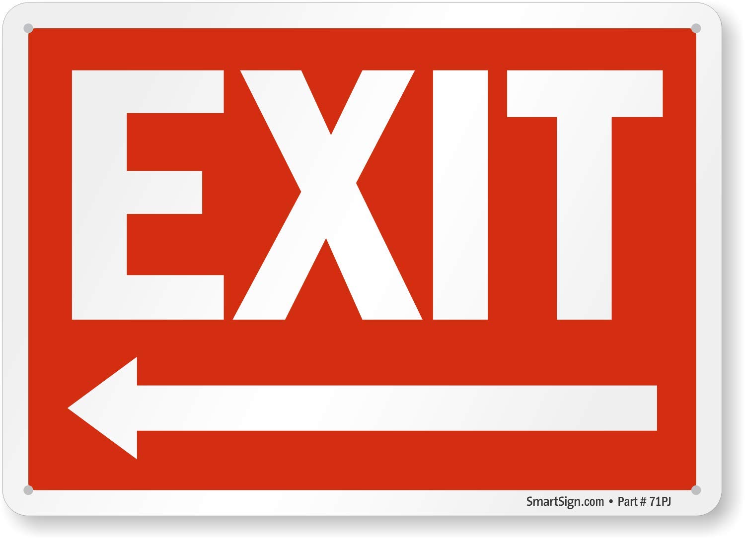 Photo 1 of "Exit" Sign with Left Arrow by SmartSign | 10" x 14" Plastic