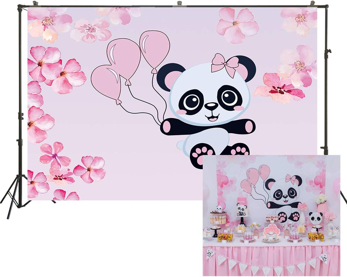 Panda backdrop Custom Background for Photographers Baby Girl Shower Birthday Party Event Decor Banner Photo Shoot Portrait Props W-2097 220x150cm