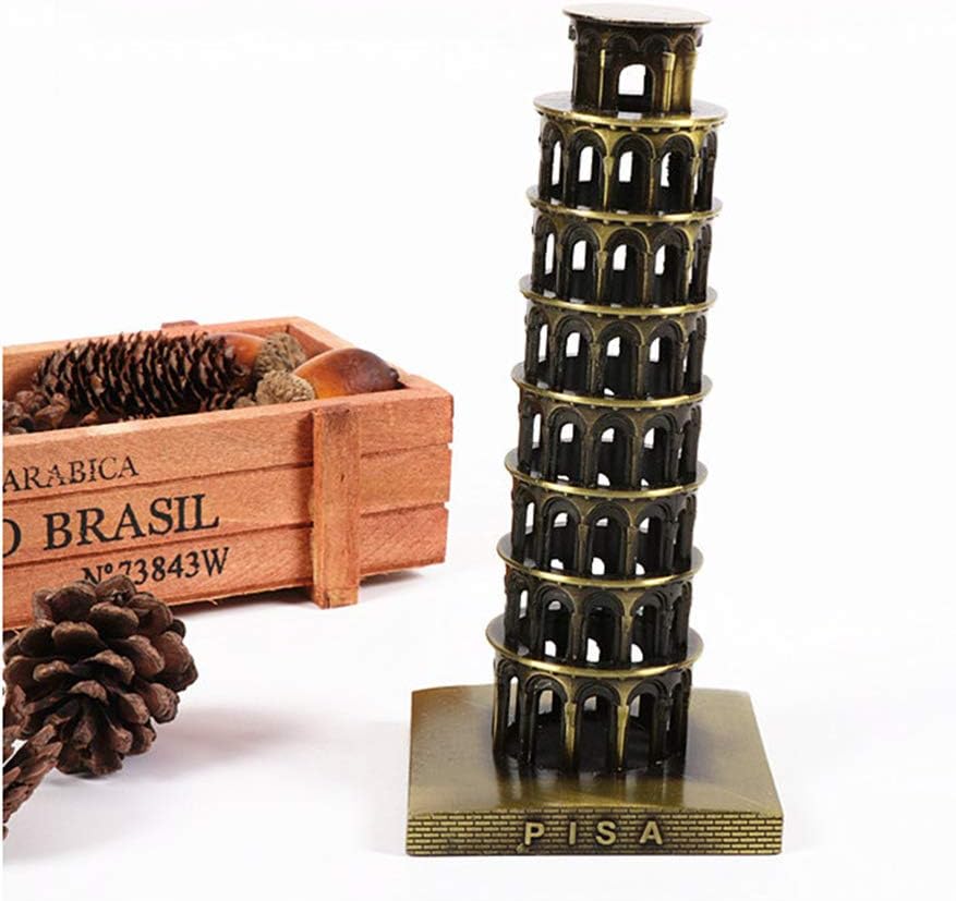 SDBRKYH Leaning Tower of Pisa Model, Architectural Model Metal Crafts Tourist Souvenir Collection 715.5Cm/6.517.8Cm,A