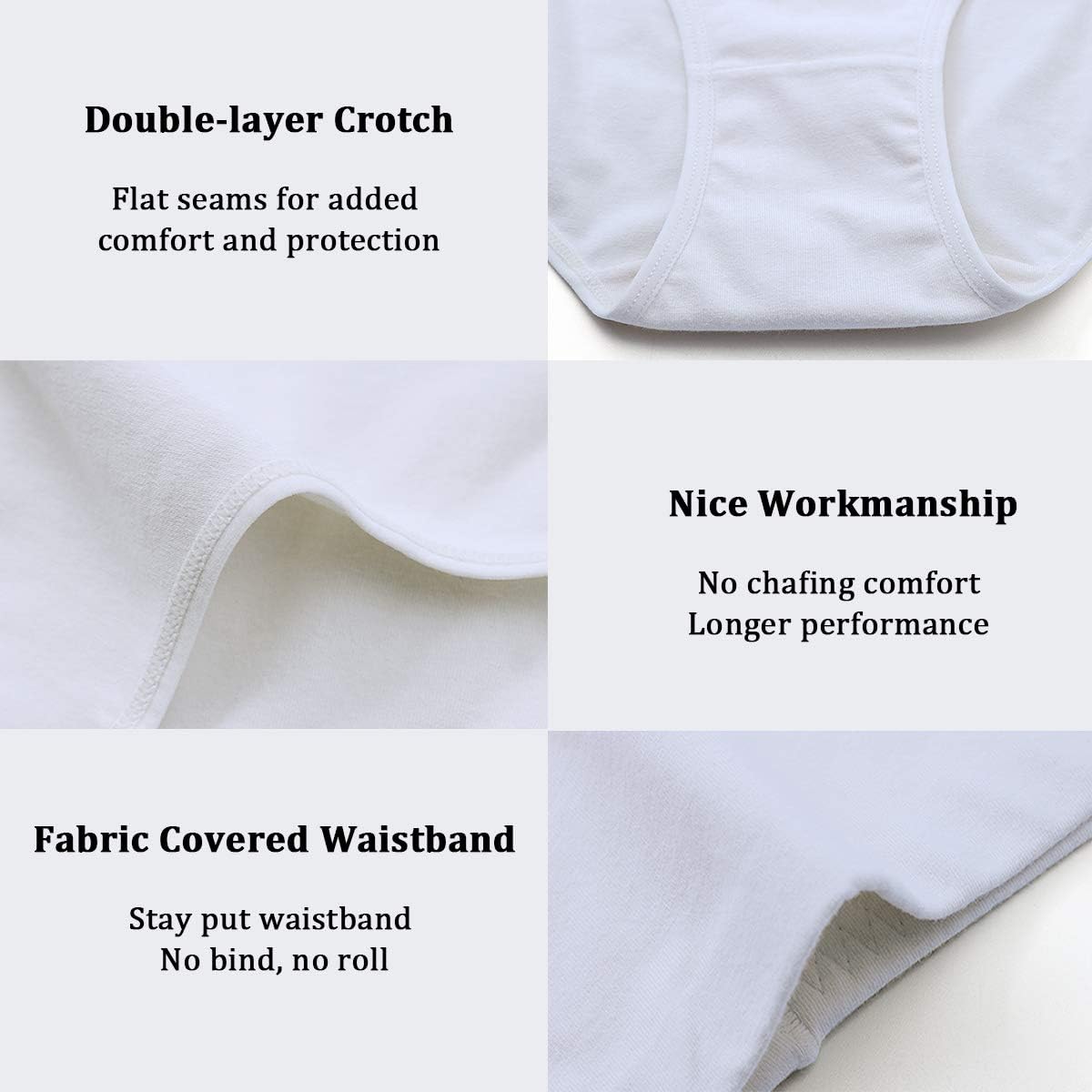 wirarpa Women's High Waisted Cotton Underwear Ladies Soft Full Briefs Panties Multipack at  Women’s Clothing store