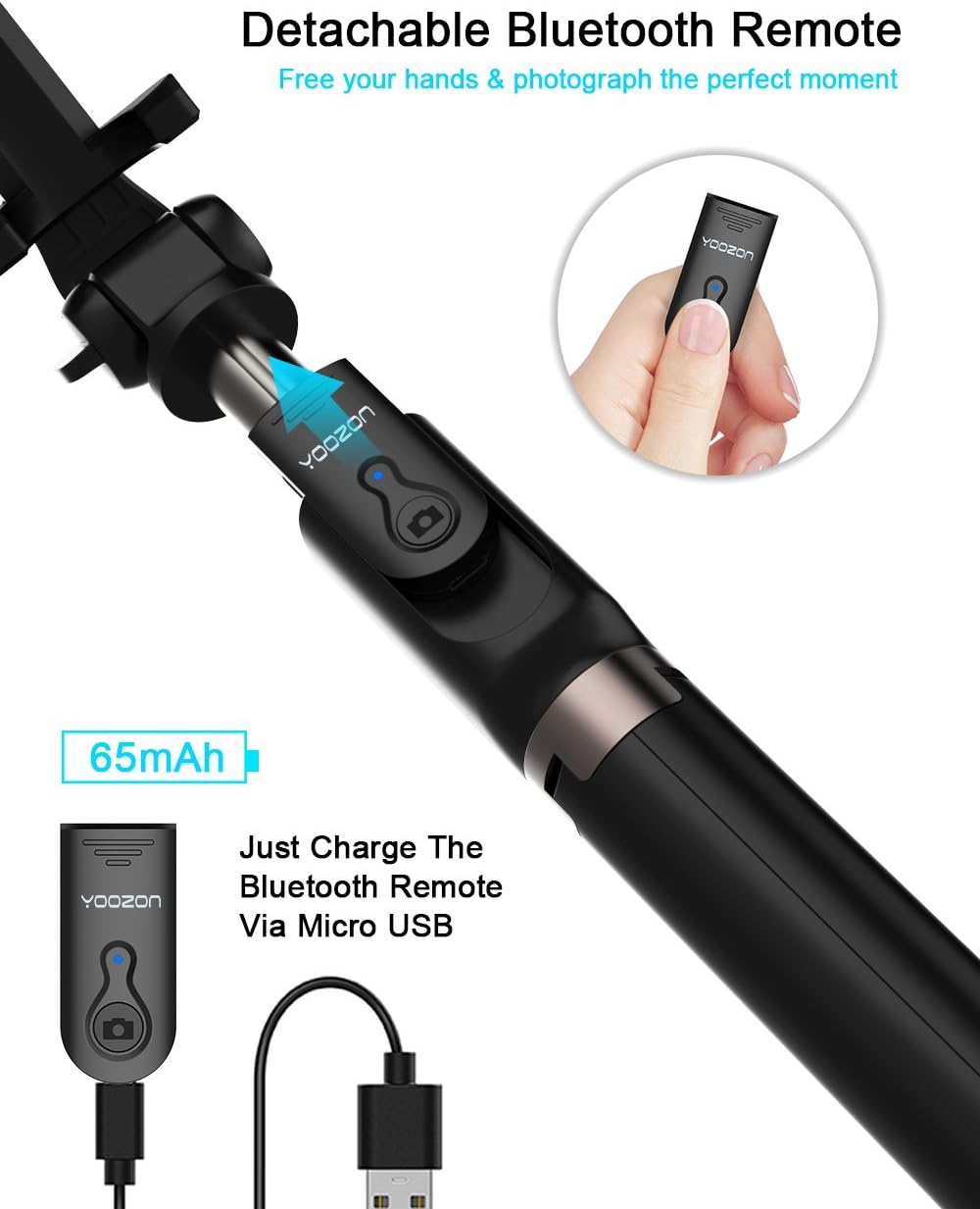 Yoozon Upgraded Selfie Stick Tripod Bluetooth, Phone & Camera Tripod Selfie Stick with Wireless Remote Shutter for Gopro,Action Cameras, iPhone 11/11 Pro/11 Pro Max/Xs MAX/Galaxy Note 10/Note 10 Plus