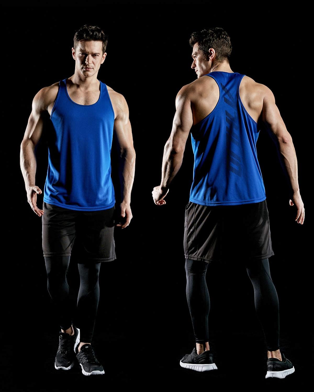 ATHLIO 3 Pack Men's Dry Fit Muscle Workout Tank Tops, Y-Back Bodybuilding Gym Shirts, Athletic Fitness Tank Top: Clothing