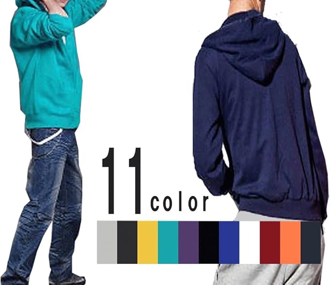 Amazon カジュアル パーカー メンズ 長袖 ジップ 紫 灰 黄 赤 白 青 黒 緑 紺 橙 濃灰 Xl グリーン トレーナー パーカー 通販