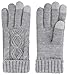 Simplicity Women's Gloves Three Fingers Knit Touchscreen Gloves, Grey