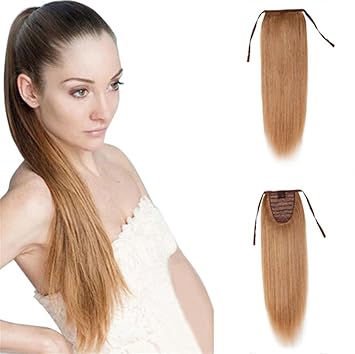 Amazon Com Remeehi 100 Remy Human Hair Straight Tie Up Ponytail