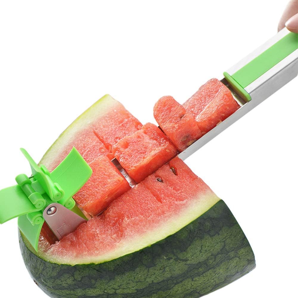 Qinhai Upgrade Windmill Watermelon Cutter - Premium Stainless Steel Slicer Tongs - Creative Cutter Knife Corer Fruit Tools Kitchen Gadgets
