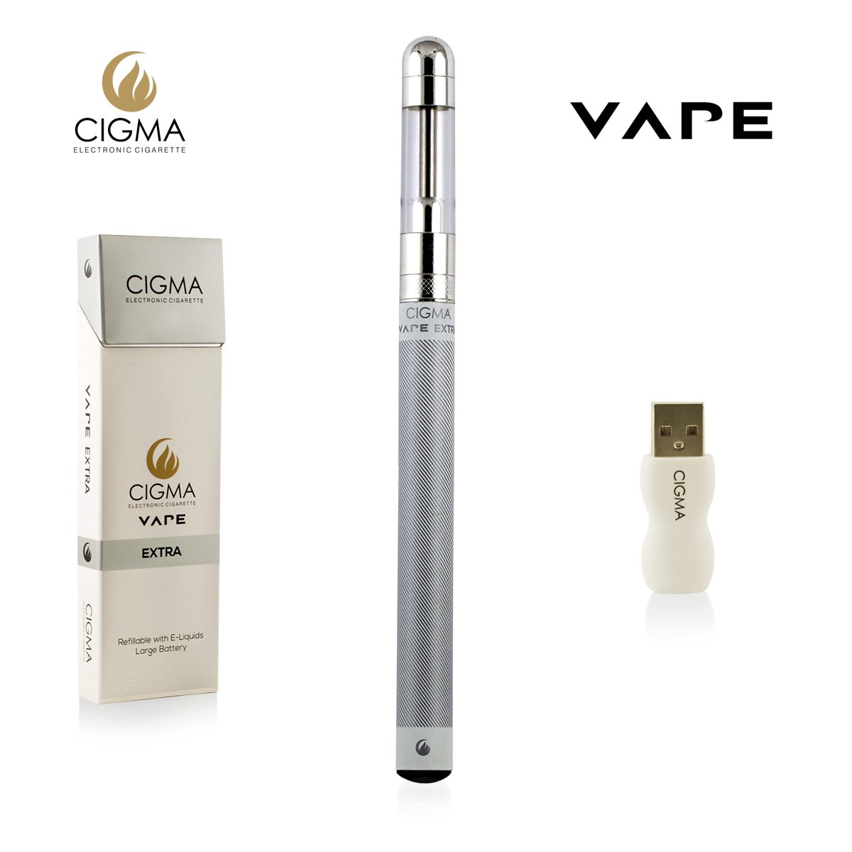 Cigma Vape Extra White Rechargeable E Cigarette E Pen Shisha battery