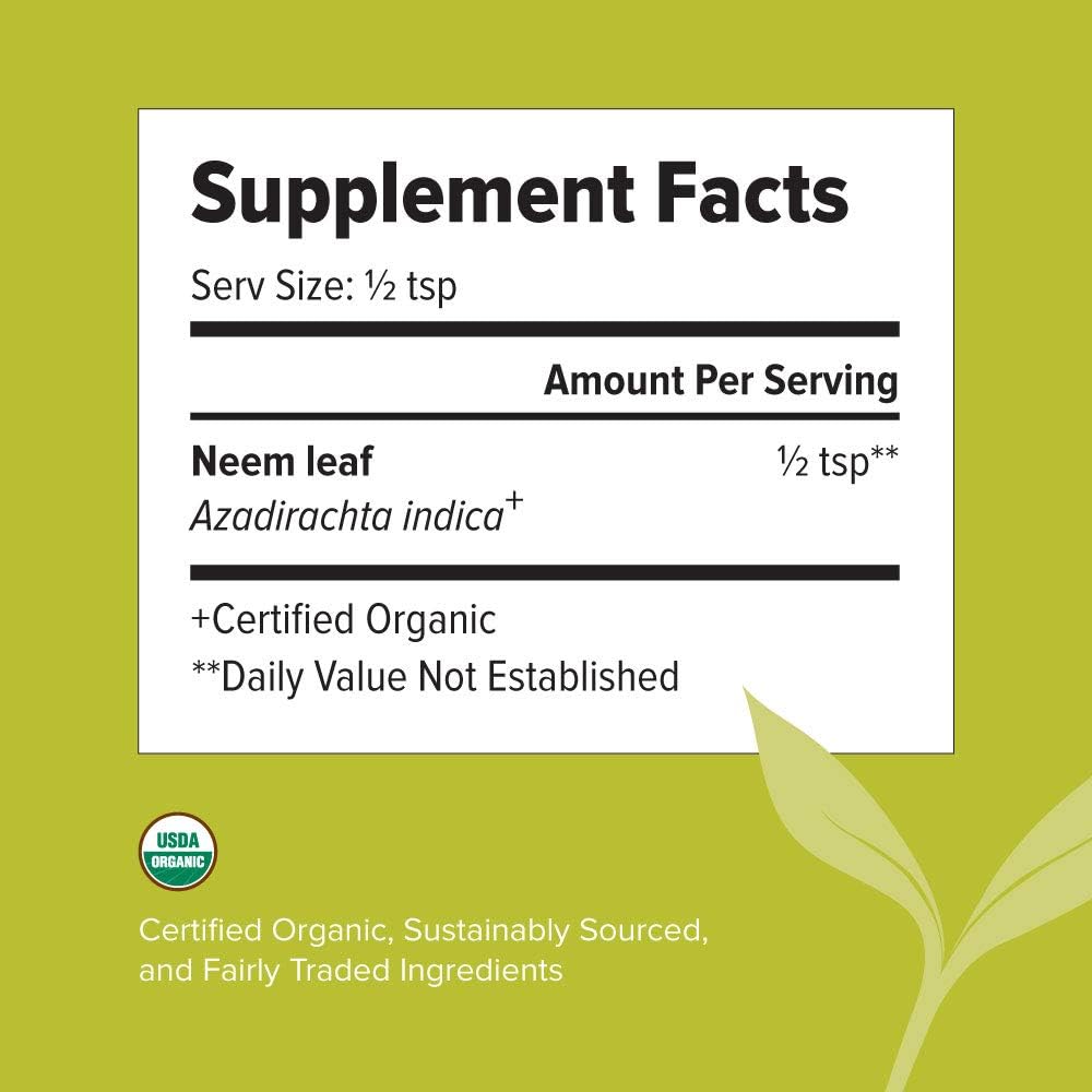Banyan Botanicals Neem Powder – Organic Neem Leaf Powder – Azadirachta Indica – for Clear Complexion & Healthy Skin, Hair, Blood, Lymph, Liver & More* – 1lb. – Non-GMO Sustainably Sourced Vegan: Beauty