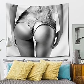 Bikini Model with Ripped Blue Jean Shorts - Fabric Tapestry, Home Decor - 51x60 inches