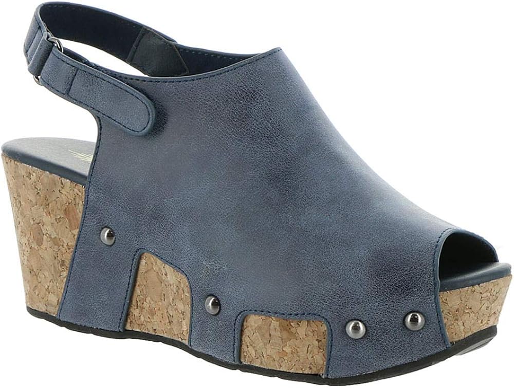 Amazon.com | VOLATILE Beach House Women's Sandal 10 B(M) US Navy | Shoes