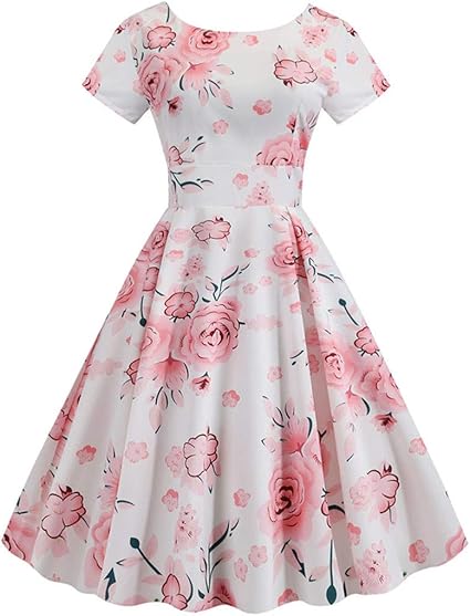 white flower print dress