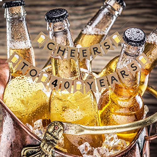 Cheers-to-40-Years-Banner-Burlap-40th-Birthday-Letter-Pull-Flag-Party-Beer-Party-Banner-Arrangement-Decoration-51X71inch40th-Years-Banner