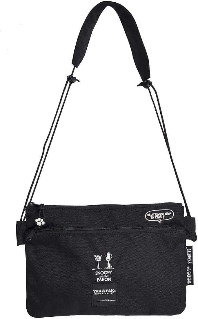 Amazon ヤックパック Yakpak サコッシュ スヌーピー ファーロン サコッシュバッグ キッズ 男の子 女の子 メンズ レディース 子供 黒 キャラクター アウトドア Yakpak ヤックパック シューズ バッグ