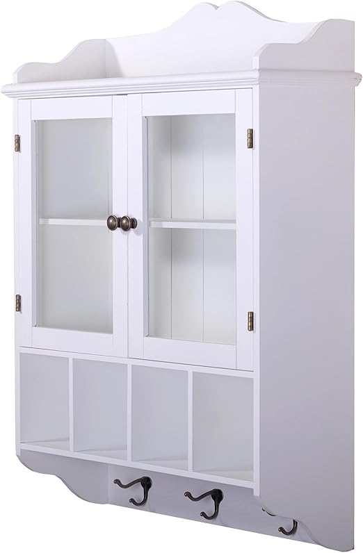 Design Delights Landhaus Wandschrank Lotta Antik Weiss 4 Ablagefacher Glasturen Shabby Chic Regal Amazon De Kuche Haushalt