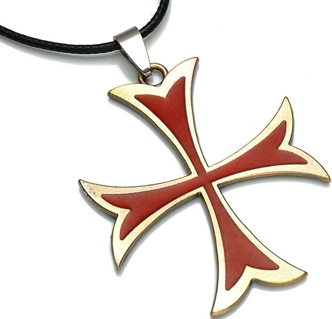 Randell Assassin's Creed Knights Templar Cross Knight Crusader Design Jewellery Pendant Necklace Chain Accessories