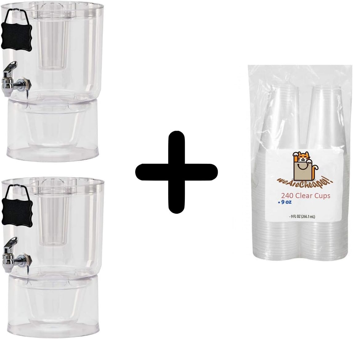 Buddeez 14401C-ONL Party Top New Beverage Dispenser, 1.75 gallon (2-Set + Exclusive Item)