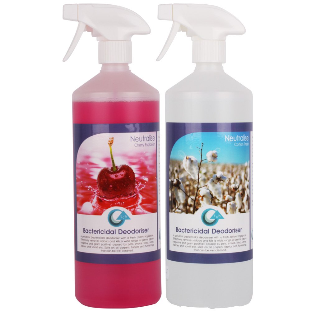 2 Pack of The Chemical Hut Carpet, Kennel and Upholstery Deodoriser Kills Germs and Odours Caused By Pets, Feaces, Urine (Cherry & Cotton)
