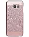 Galaxy S7 Edge Case, Moleboxes Luxury Hybrid Beauty Crystal Rhinestone with Gold Sparkle Glitter PC Hard Protective Diamond Case Cover for Samsung Galaxy S7 Edge (Rose Gold)