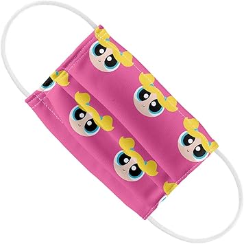 Powerpuff Girls Kids Bubbles Head Pattern 1 Ply Reusable Face Mask Covering Amazon Com