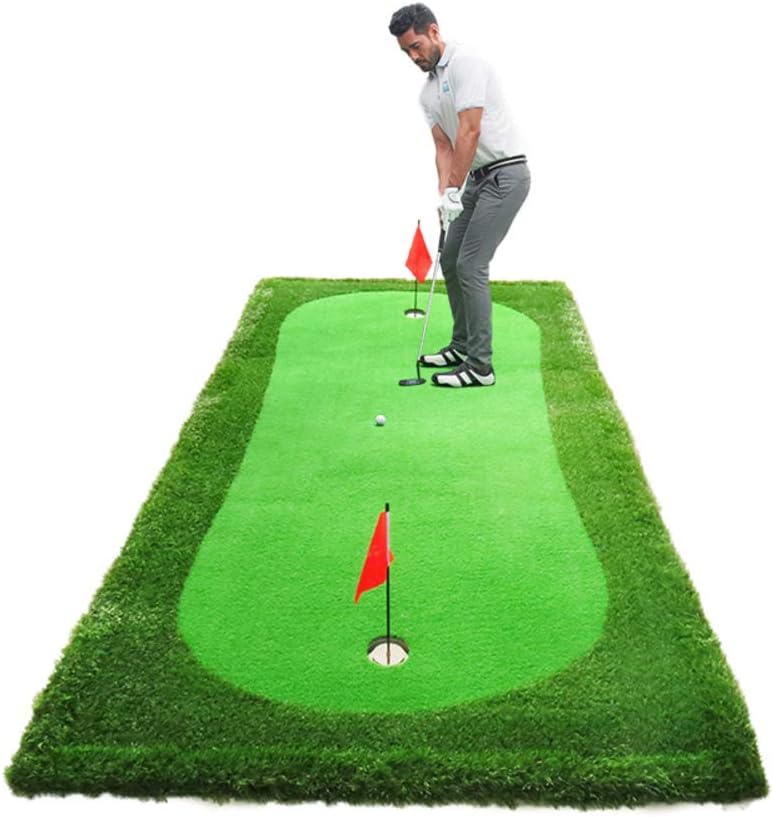 Golf Putting Green with 2 Holes,Portable Putting Mat for Indoor,Professional Golf Training Aids Practice Equipment Outdoor