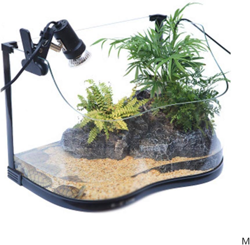 QNMM Reptile Turtle Tortoise Vivarium Box Aquarium Tank with Basking Ramp-40