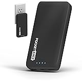 Dual USB Portable Charger - 12, 000mAh External Battery Pack - Ultra Slim and Light with Built-in AC Plug and Micro USB Cable - Charges iPhone, Android and More - Pocket Juice by Tzumi