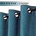 H.VERSAILTEX Linen Blackout Curtains 96 Inches Long for Bedroom/Living Room Thermal Insulated Grommet Curtains Primitive Textured Linen Burlap Effect Window Draperies 2 Panels - Heather Aegean Blue