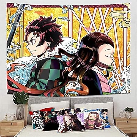 Amazon Co Jp 鬼滅の刃 タペストリー 人気 アニメギフト 柔らかく 丈夫で肌にやさしいタペストリー 使用できます壁掛け 大判 装飾布 人気 新居祝い 個性ギフト 色が鮮やかで インテリアに適しており 生活を楽しくし 美しいムードを放ちます 150 100cm Generic