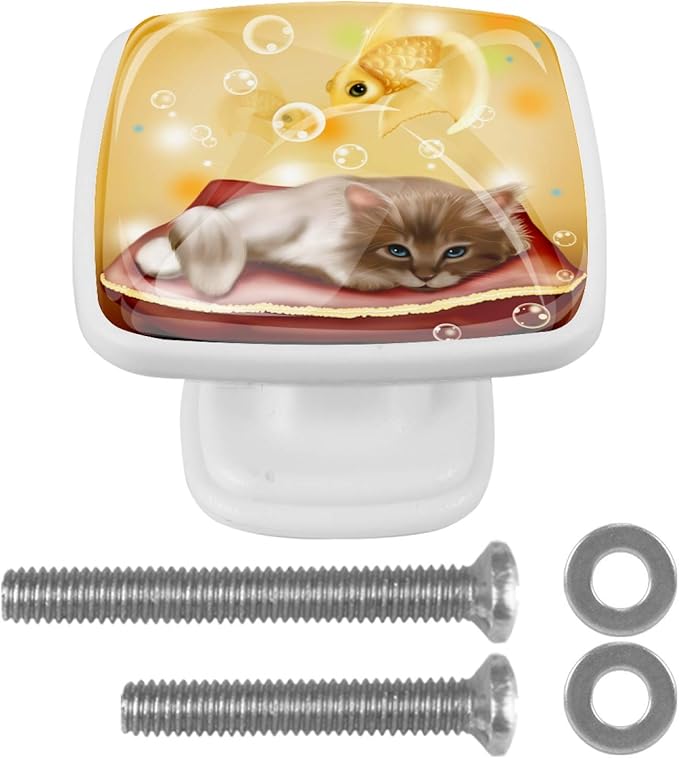 Perillas de escritorio Burbuja de pez gato gato Perillas y manijas de