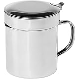 Oggi 7324 Stainless Steel Grease Can with Removable Strainer, 1-Quart