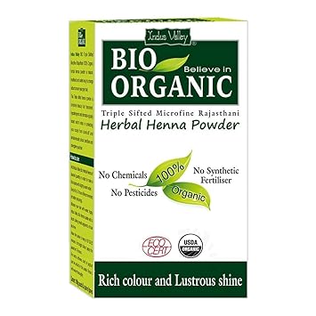 Indus Valley Bio Organic Herbal Henna Powder, 100g