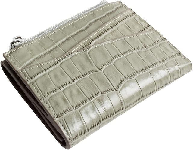 Amazon マルタ 三つ折り財布 大人なクロコダイル柄 コンパクトなのに大容量 小さい財布 メンズ レディース グレー Malta 財布