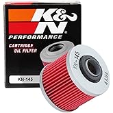 K&amp;N Motorcycle Oil Filter: High Performance, Premium, KN-145 | Fits Select 1974-2026 YAMAHA: FZR250 Phaser/YD250/YFM700R Raptor/TDM900 (See Product Description)