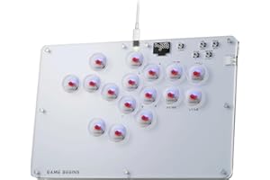 ARCCI Arcade Stick Leverkless Controller 16 Keys, All-Buttom Custom RGB Fight Stick Pad with Hot-swap Low-Profile Red Switch, SOCD & Turbo Functions, Arcade Fighting Stick for PC/Ps3/Ps4/Steam/Switch