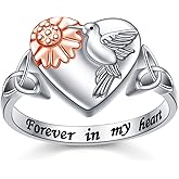 S925 Sterling Silver Urn Ring for Ashes Love Heart Keepsake Memorial Cremation Jewelry for Women