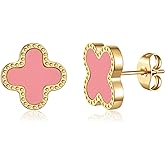 AIPPK 18K Gold Plated Clover Earrings for Women Four Leaf Clover Stud Earrings Lucky Dangle Earrings Fashion Simple Jewelry Gifts for Women