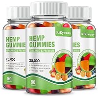 RiRywony Health,3 Packs Hemp Gummies, High Potency Edible Gummies Extra Strength Mood Focus Calm Organic Hemp Oil Extract Veg