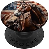 Patriotic Horse American Flag USA PopSockets Adhesive PopGrip