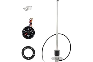 RATCHROLL 1set Fuel Sending Unit and Gauge Kit 360mm Length Boat Fuel Sending Unit Marine Fuel Sender Unit Black Silver Tone Metal 240-33 Ohm