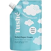 Toilet Paper Foam Spray Refill – Flushable Wet Wipe Alternative for Sensitive Skin – Unscented, Septic Safe – Aloe Vera, Witch Hazel & Vitamin E – 340ml (11.49 fl oz)