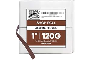 Benchmark Abrasives 1” X 150’ Shop Roll Emery Cloth Sandpaper Roll, Aluminum Oxide Sand Paper for Wood Furniture, Metal Polis