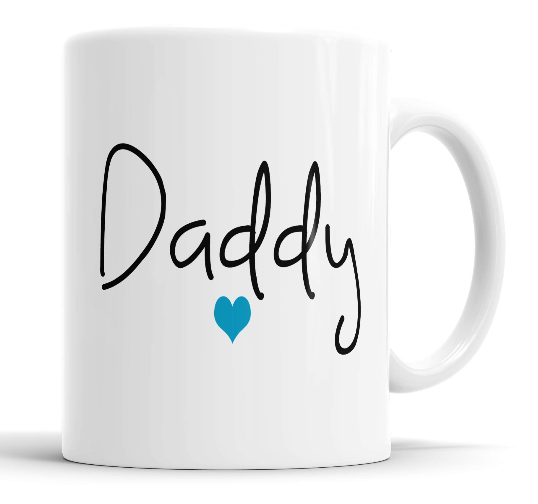 Daddy Mug Cup for New Parents with Daddy and Blue Heart. Perfect for Any Newborn Baby Arrival for Dad Father Pop