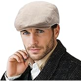 Classic Solid Flat Cap Newsboy Hats for Men Cabbie Driving Scally Adjustable