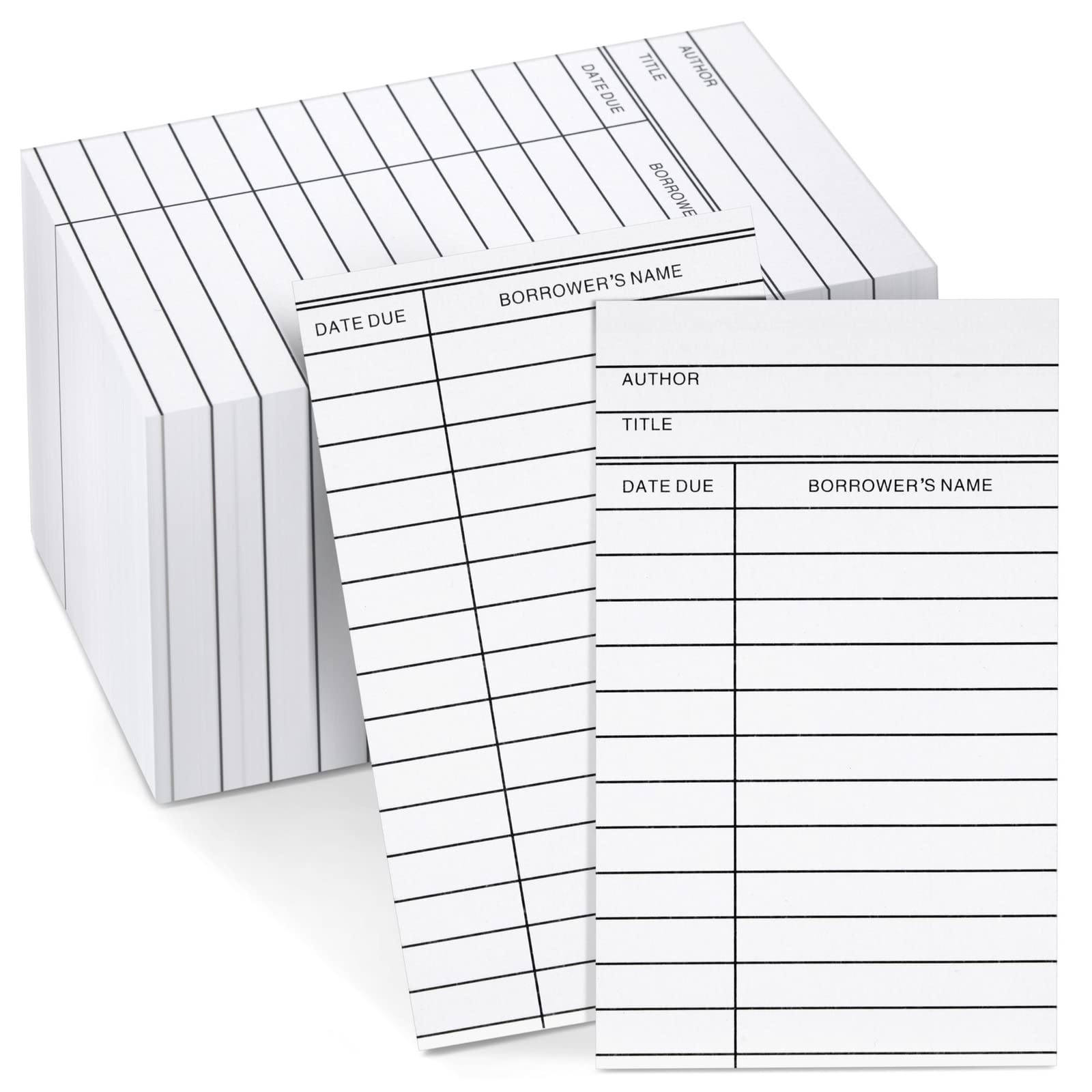 600 Pack Blank Library Cards for School Book Checkouts, Catalog CDs, DVDs, Vinyl Records, Classroom Supplies, Record Keeping, Tracking, Organizing, White 7.6 x 12.7 cm (3x5 Inches)