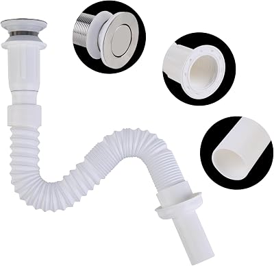 ICEBLUEOR Flexible Waste Pipe Connector Kit 1 1/4 in Universal Trap